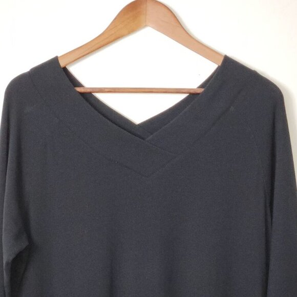 Soft Surroundings Women's Long Sleeve V-neck Ribbed Tunic Blouse Size Large - Picture 2 of 4